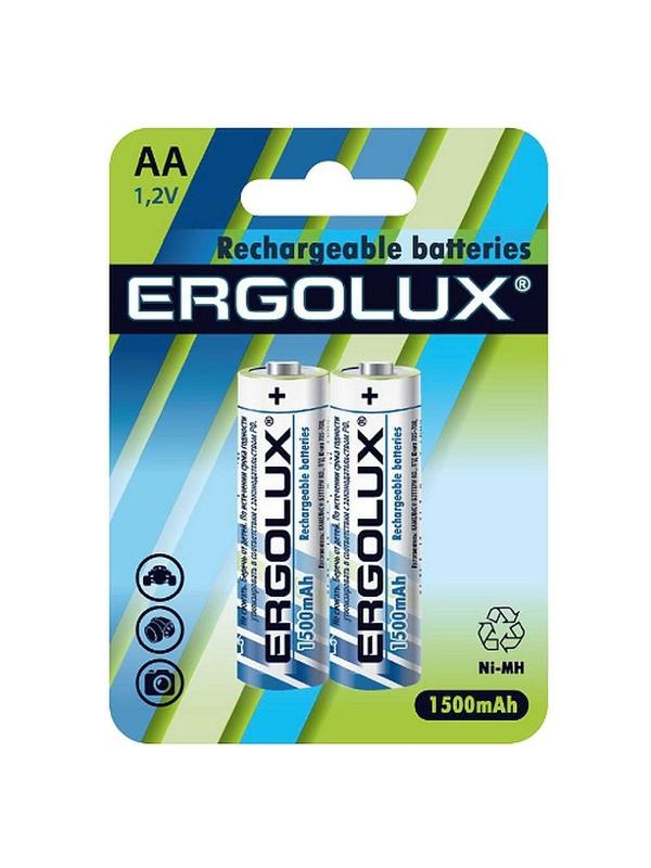 Аккумулятор Ergolux AA-1500mAh Ni-Mh 2шт/бл(NHAA1500BL2,1.2В)(12975)