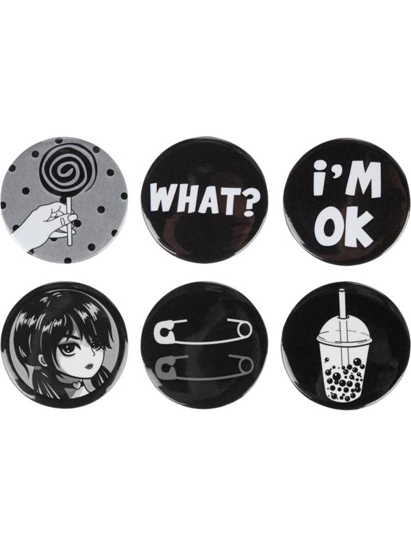 Набор значков  Аниме Готика 38мм  6 шт