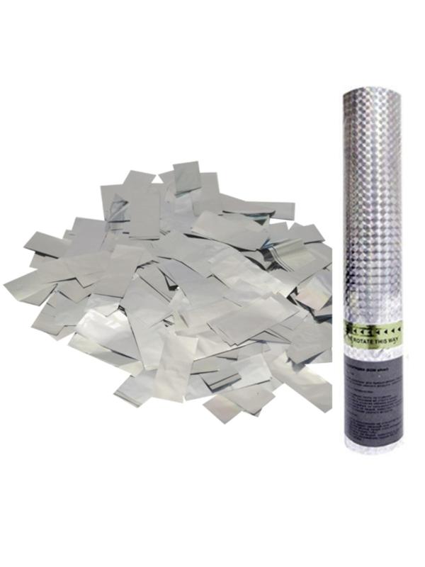 Пневмохлопушка в пластиковой тубе Серебряное конфетти AC 30см НГ, 109878