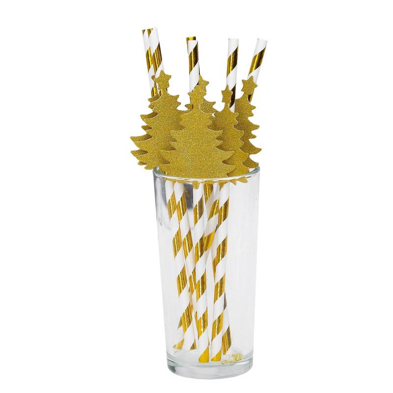 Трубочки для коктейля 'Елочка', полоска, набор 10 штук НГ, 2336852