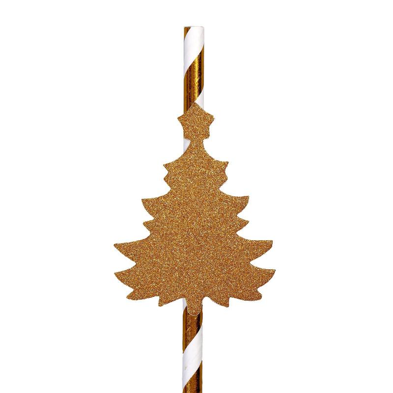 Трубочки для коктейля 'Елочка', полоска, набор 10 штук НГ, 2336852