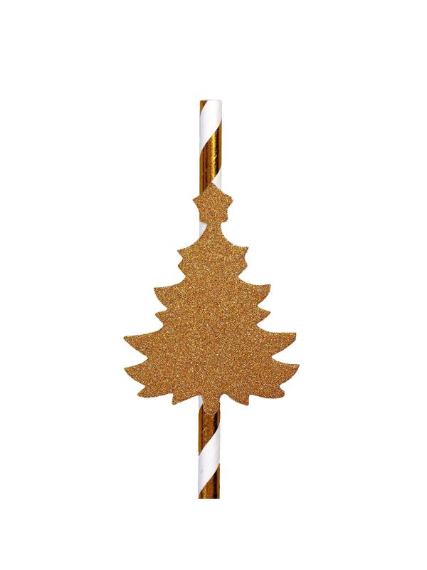 Трубочки для коктейля 'Елочка', полоска, набор 10 штук НГ, 2336852