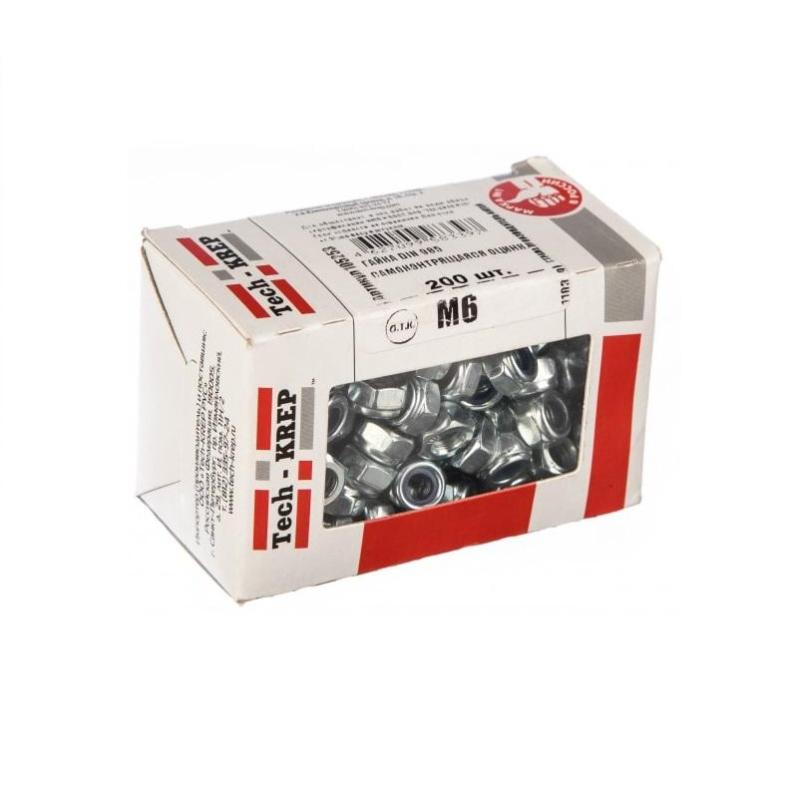 Гайка DIN985 самоконтрящаяся оцинк. М6 (200 шт) Tech-Krep 105253