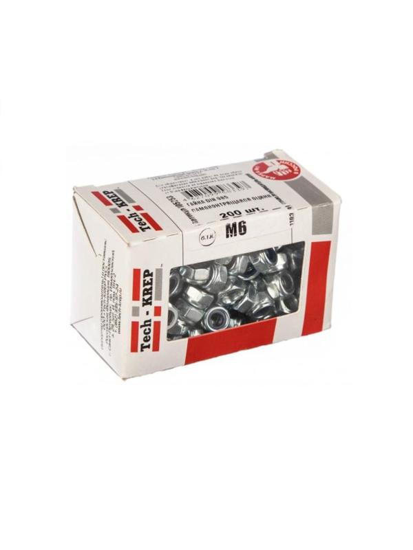 Гайка DIN985 самоконтрящаяся оцинк. М6 (200 шт) Tech-Krep 105253