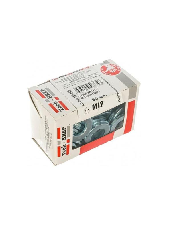 Шайба DIN125а плоская оцинк. М12 (50 шт) - коробка с ок. Tech-Krep 105262
