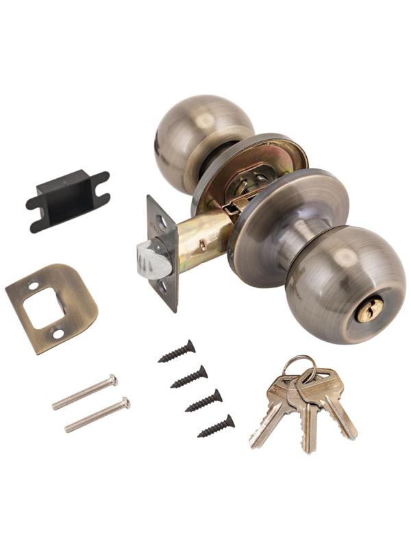 Защелка _УЗК_кноб круглый д/дер. дв. СТАНДАРТ 607 ET AB кл/фикс, бронза