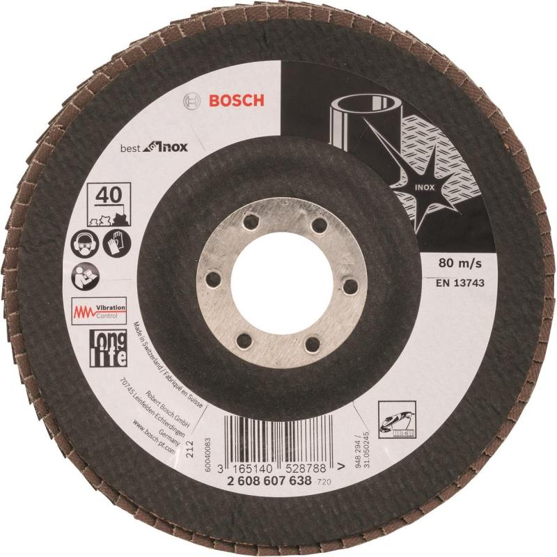 Круг лепестковый BOSCH X581 Best for Inox, d125х22.2мм, К40 (2608607638)