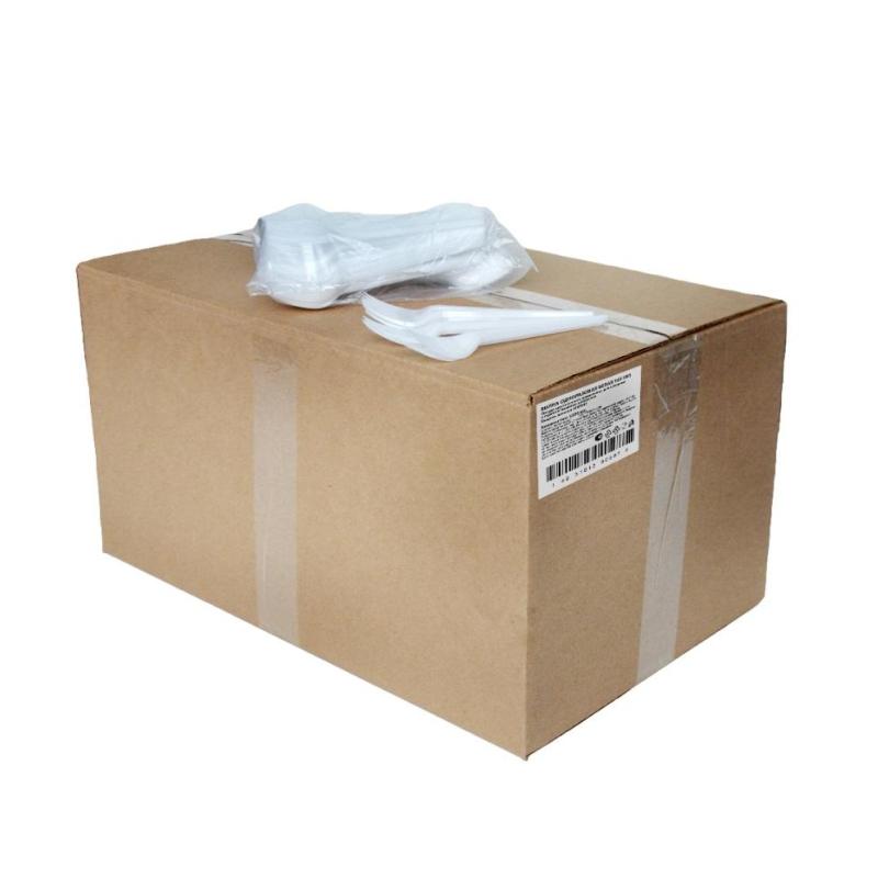 Вилка одноразовая 165мм, белая, бюджет, КОМУС ПС 2200 шт/кор