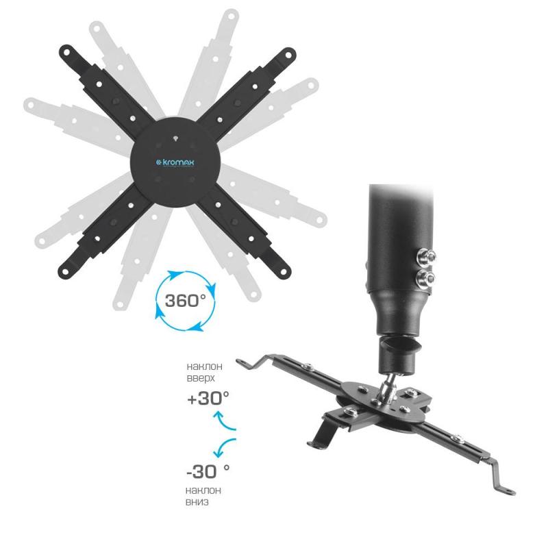 Кронштейн для проектора Kromax PROJECTOR-100 серый макс.20кг 20039