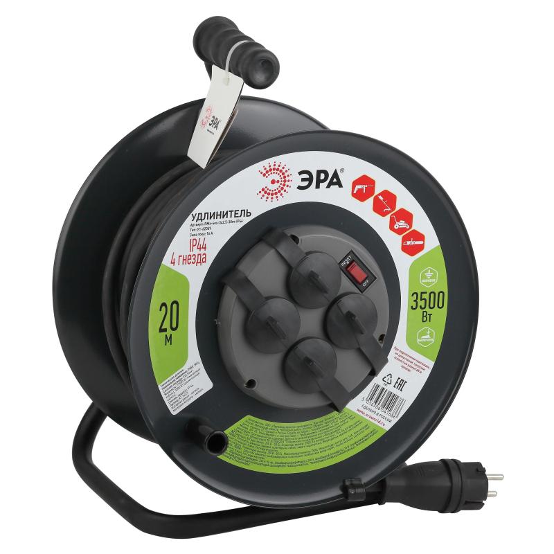 Удлинитель силовой ЭРА на м. катушке c/з 4 гн 20м КГ 3х2,5 IP44 (Б0043057)
