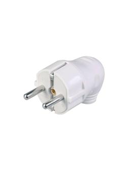 Вилка угловая IEK ВПу11-01-Ст разборная 16А с/з бел. EVP11-16-01-K01