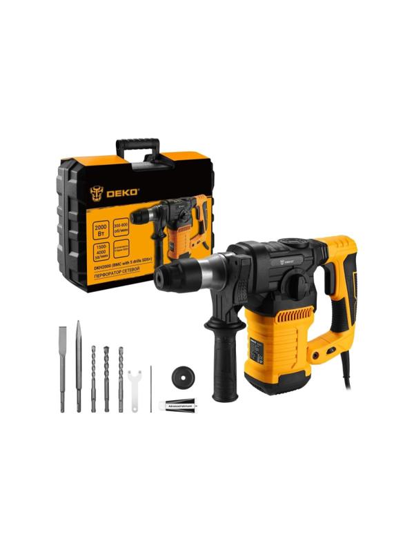 Перфоратор DEKO DKH2000, 2000 Вт с набором из 5 буров SDS+(063-4271)