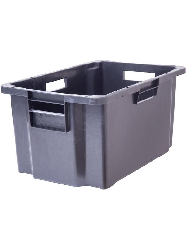 Ящик п/э мясной 600х400х300 сплош. Черный арт.218-1