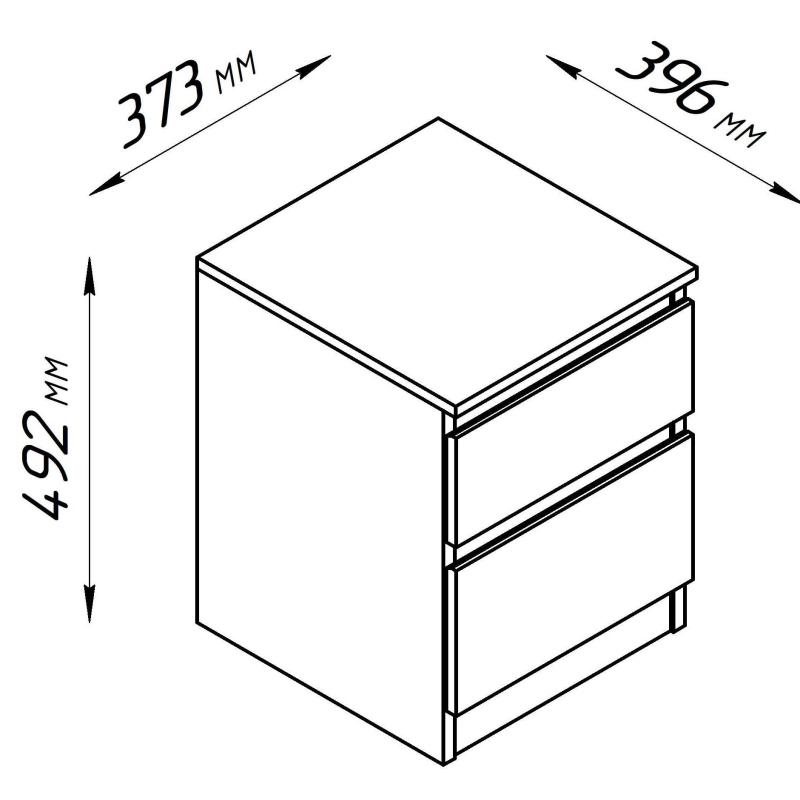 Тумба ШС_Кастор 2 ящика белая