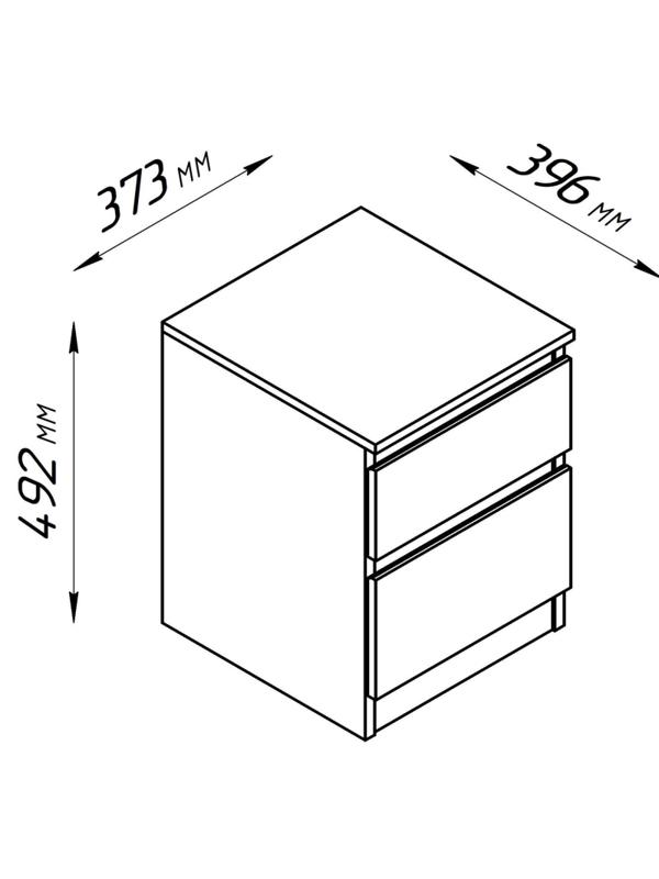 Тумба ШС_Кастор 2 ящика белая