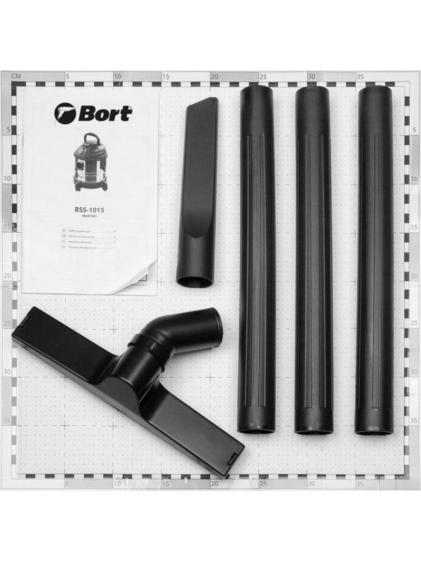 Пылесос строительный BORT BSS-1015, 1250Вт, 15л, сух/влаж уборка (98297041)