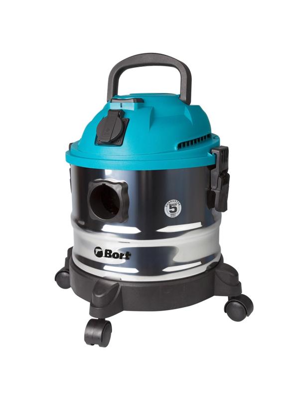 Пылесос строительный BORT BSS-1015, 1250Вт, 15л, сух/влаж уборка (98297041)
