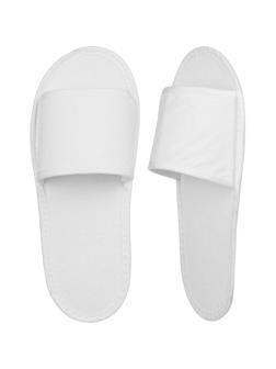 Тапочки одноразовые махра/флизелин, отк.мыс, Эва 2мм, 100пар/уп