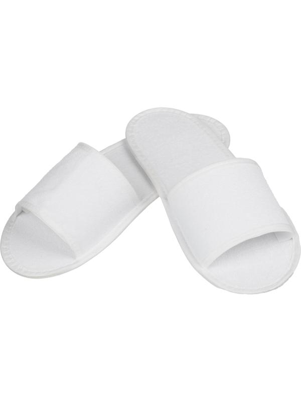 Тапочки одноразовые махра/флизелин, отк.мыс, Эва 2мм, 100пар/уп
