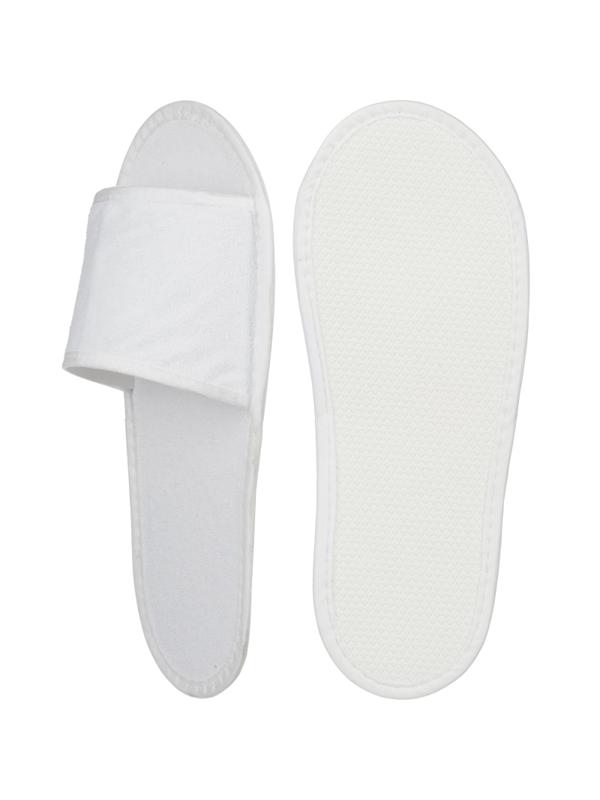 Тапочки одноразовые махра/флизелин, отк.мыс, Эва 2мм, 100пар/уп