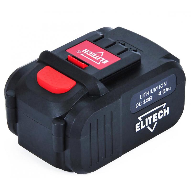 Аккумулятор ELITECH 1820.067700, 18В, 4.0Ач, Li-ion, 18СЛК,слайдер