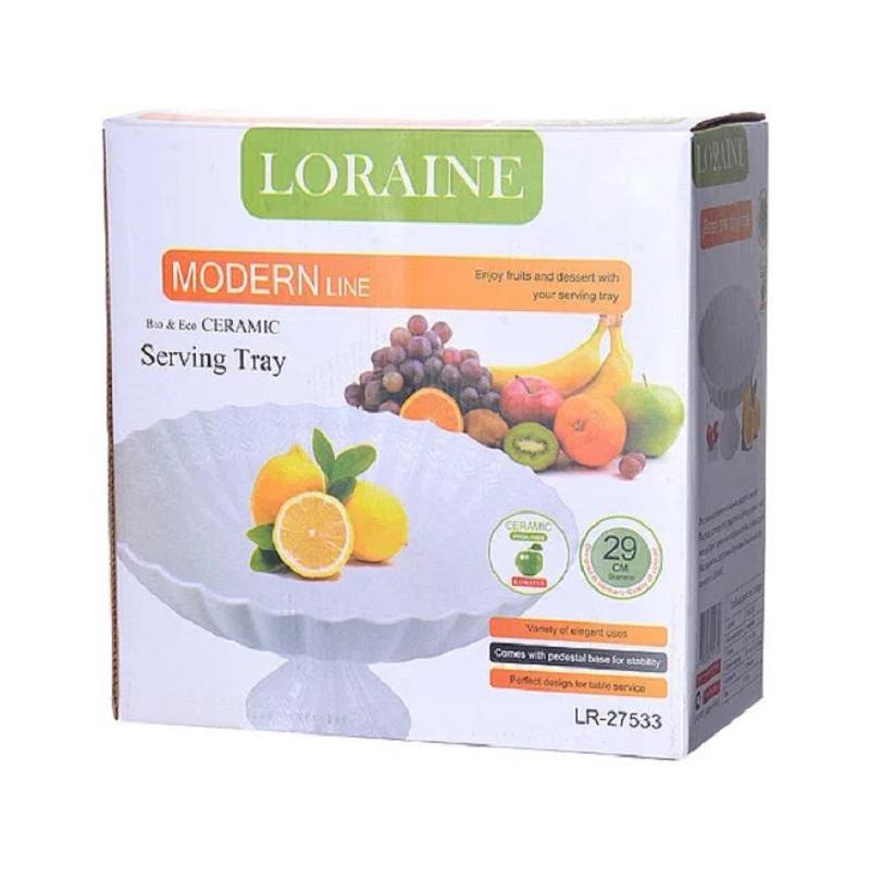 Фруктовница Loraine для фруктов, керамика, D=29см, белая  (27533)
