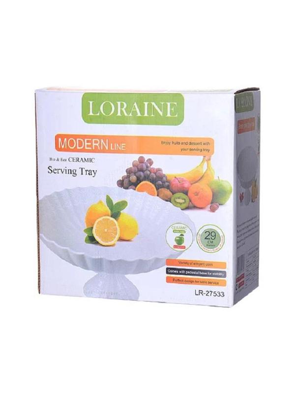 Фруктовница Loraine для фруктов, керамика, D=29см, белая  (27533)