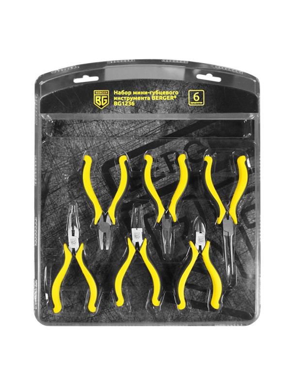 Набор мини-губцевого инструмента 6 предметов BERGER BG1236