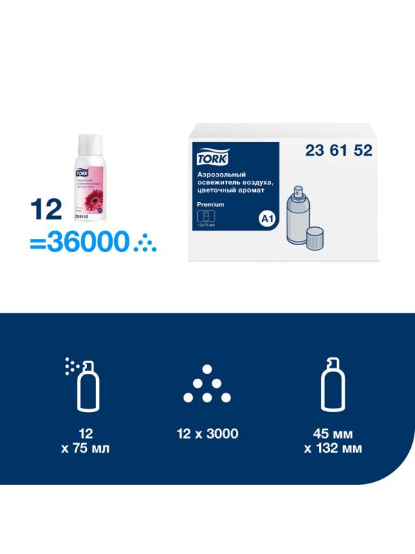 Баллон сменный для автоосвежителя Tork Premium А1 цветочный 75мл 236152