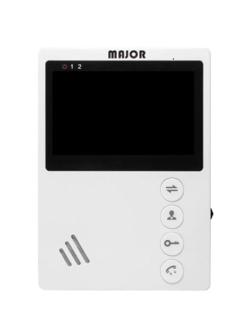 Монитор видеодомофона MAJOR SOLO,ЖК-дисплей 4',белый,220 В