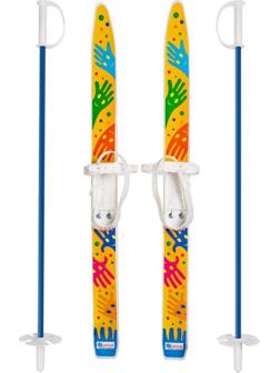 Лыжи детские Лыжики пыжики Ручки, креп. мягкое пластик., с палками
стеклопластик (75/75 см)