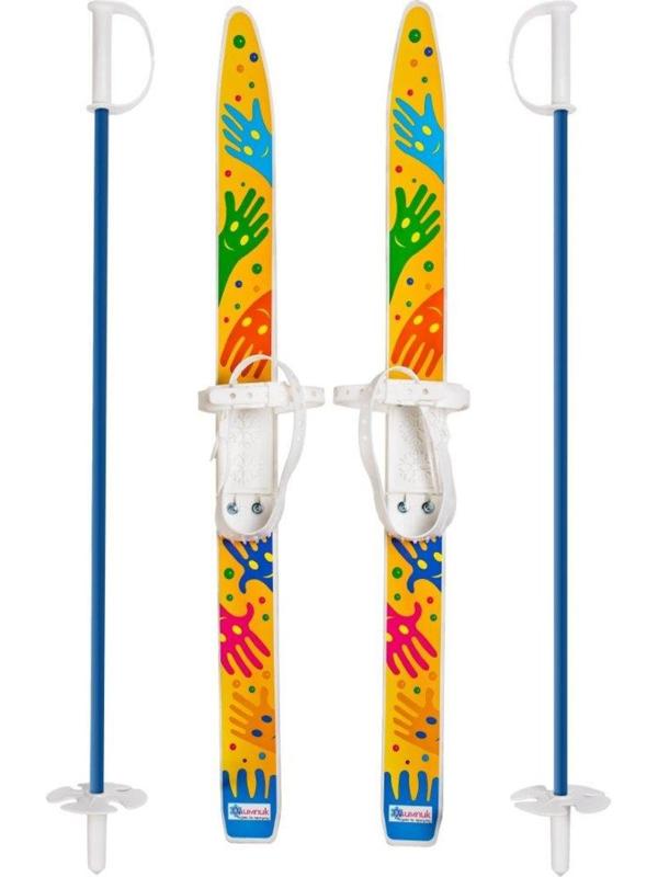 Лыжи детские Лыжики пыжики Ручки, креп. мягкое пластик., с палками
стеклопластик (75/75 см)