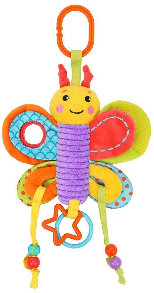 Функциональная подвеска с мягким прорезывателем шуршалкой Бабочка