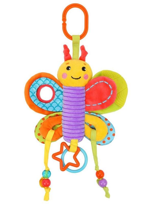 Функциональная подвеска с мягким прорезывателем шуршалкой Бабочка