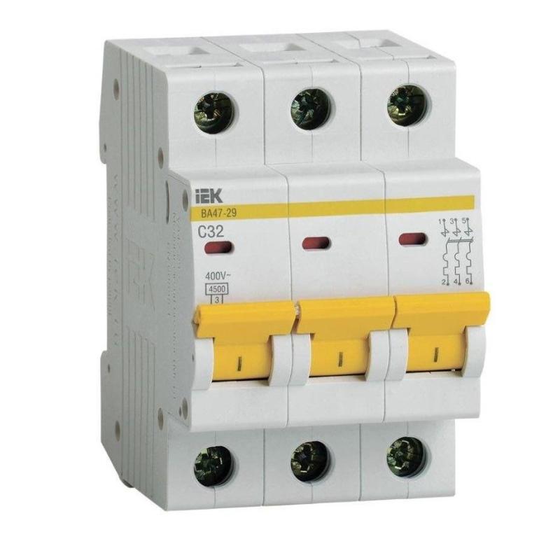 Выключатель автоматический IEK ВА47-29 3п C 32А 4.5кА MVA20-3-032-C
