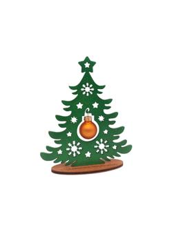 Елка настольная 15см Чудо ЗЕЛЕНАЯ со стек шар. 2,5см золото TD-1503G