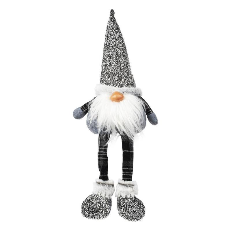 Игрушка декоративная мягконабивная Гном, серый 17x9x57 89627