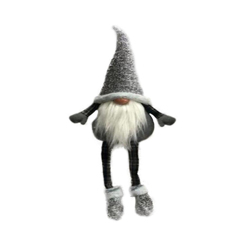 Игрушка декоративная мягконабивная Гном, серый 17x9x57 89627