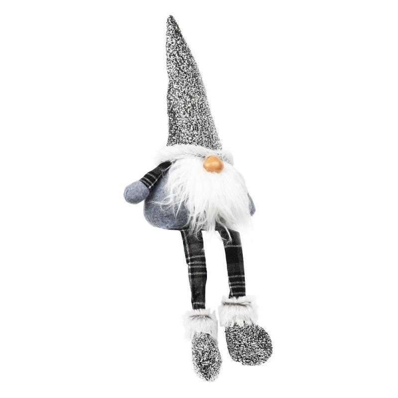 Игрушка декоративная мягконабивная Гном, серый 17x9x57 89627