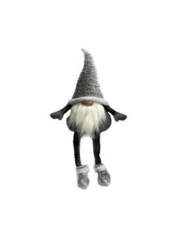 Игрушка декоративная мягконабивная Гном, серый 17x9x57 89627