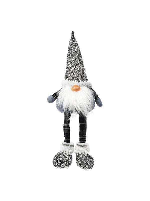 Игрушка декоративная мягконабивная Гном, серый 17x9x57 89627