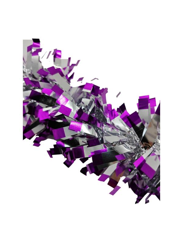 Мишура новогодняя, 2м, диаметр 9 см, цвет:  розовый/серебро HD-CT009