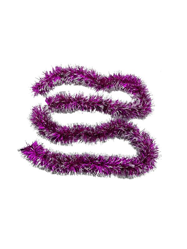 Мишура новогодняя, 2м, диаметр 9 см, цвет: белый/розовый HD-CT021