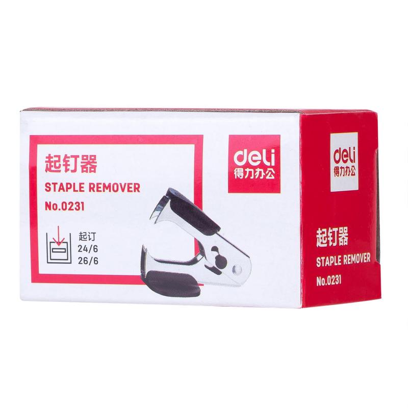Антистеплер Deli E0231 24/6 26/6 ассорти металл/пластик коробка