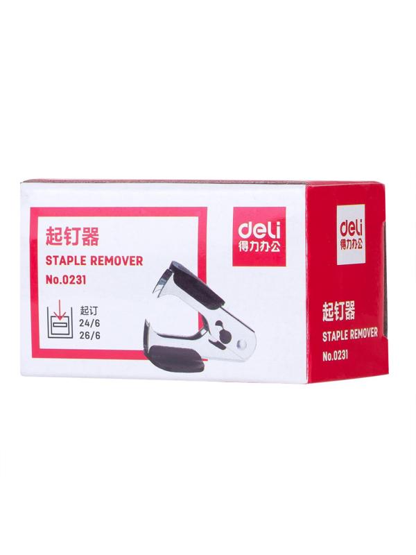 Антистеплер Deli E0231 24/6 26/6 ассорти металл/пластик коробка