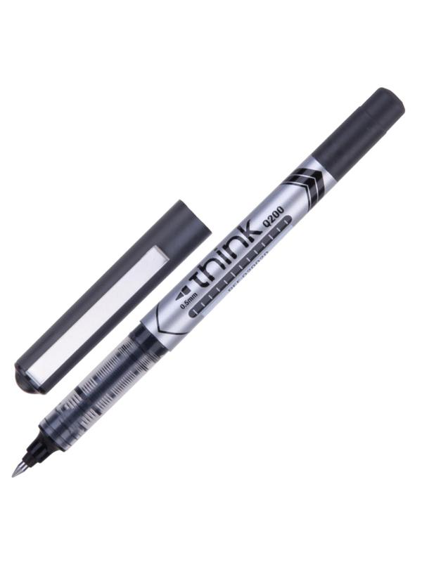 Роллер Deli Think, шарик 0,5 мм, линия 0,35 мм, черный EQ20020