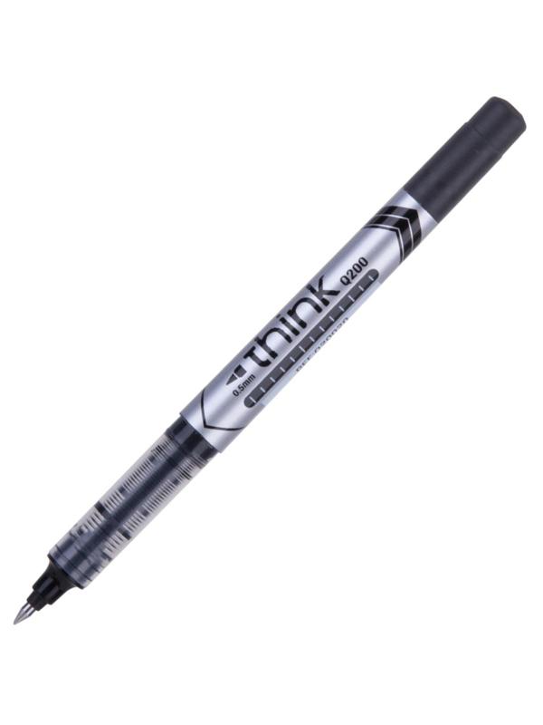 Роллер Deli Think, шарик 0,5 мм, линия 0,35 мм, черный EQ20020