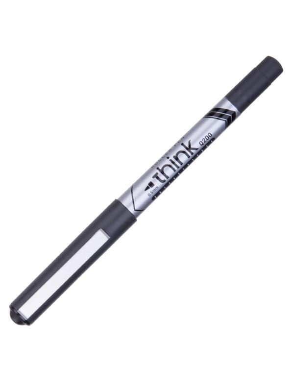 Роллер Deli Think, шарик 0,5 мм, линия 0,35 мм, черный EQ20020