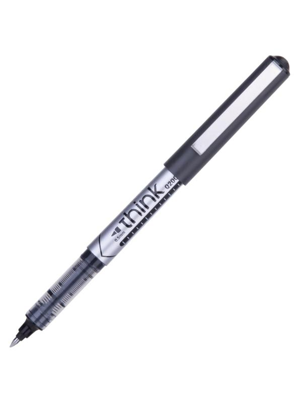 Роллер Deli Think, шарик 0,5 мм, линия 0,35 мм, черный EQ20020