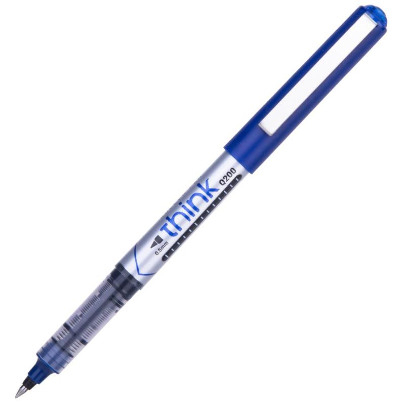 Роллер Deli Think, шарик 0,5 мм, линия 0,35 мм, синий EQ20030